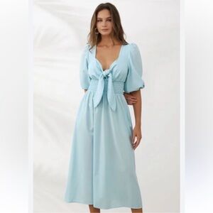 Elegant Blue Midi Dress